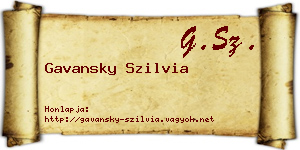 Gavansky Szilvia névjegykártya