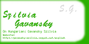 szilvia gavansky business card